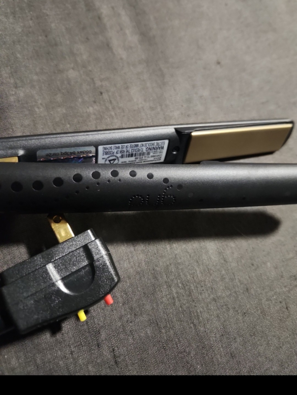 GHD  Black Hair Flat Iron with Gold Plates